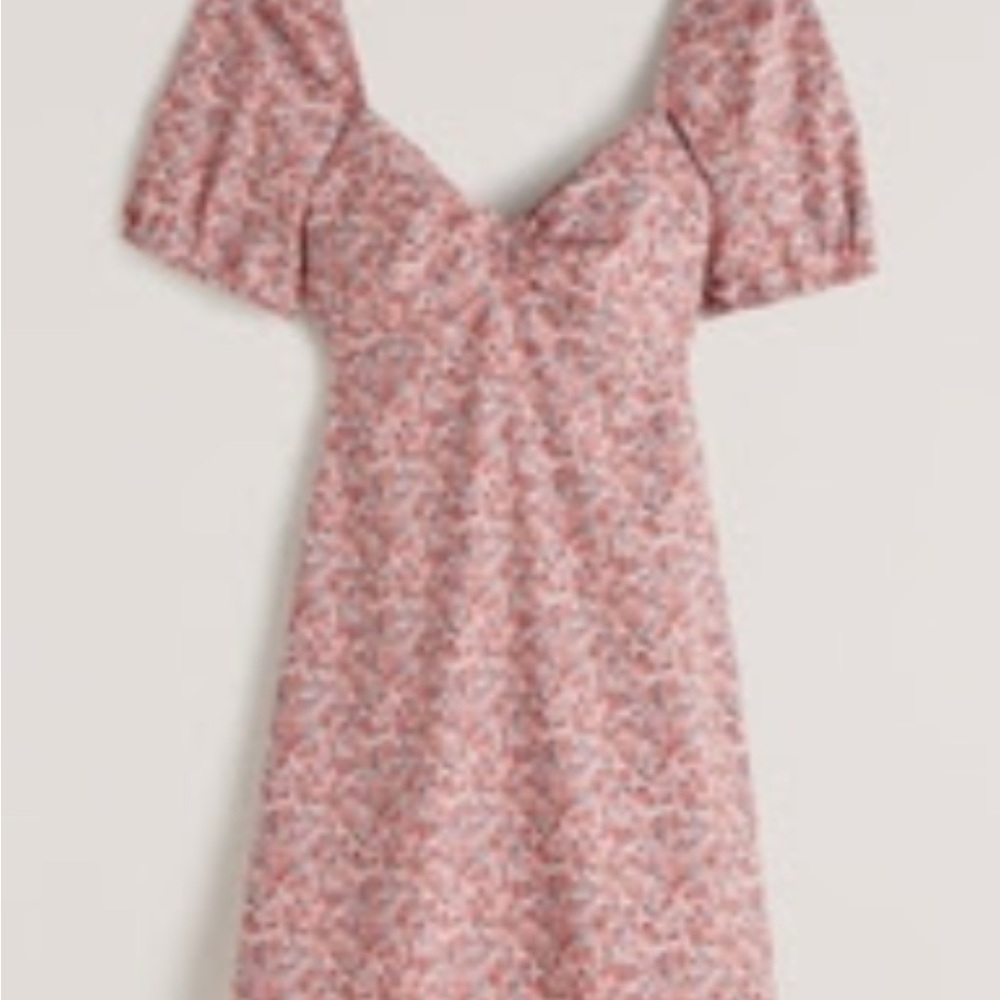 Floral Pink Puff Sleeve Dress